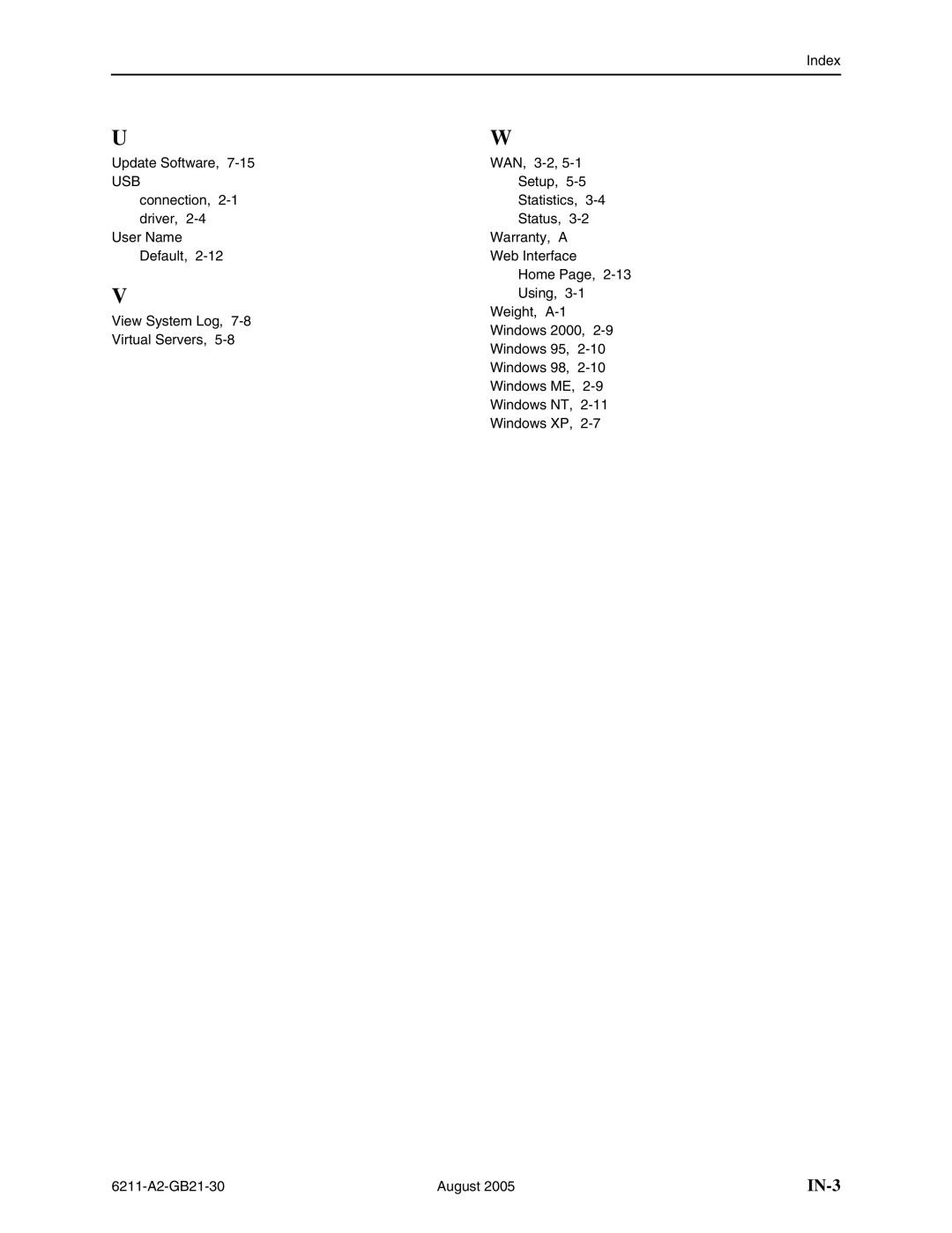 Paradyne 6211-I1 manual IN-3 