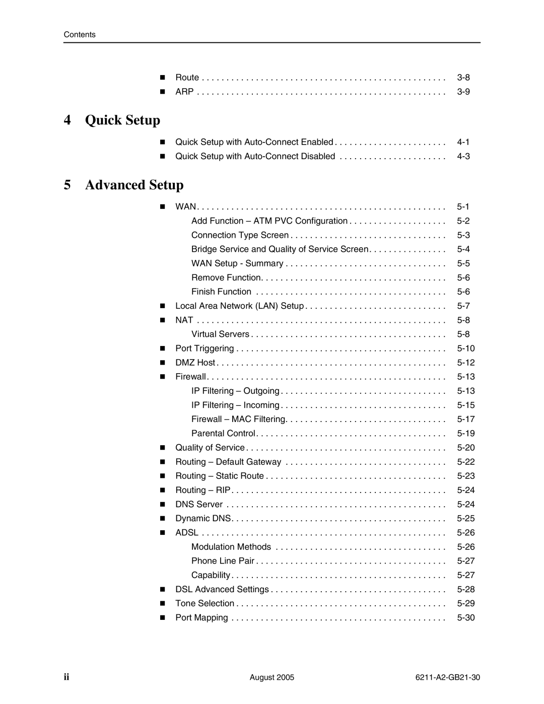 Paradyne 6211-I1 manual Quick Setup, Advanced Setup 