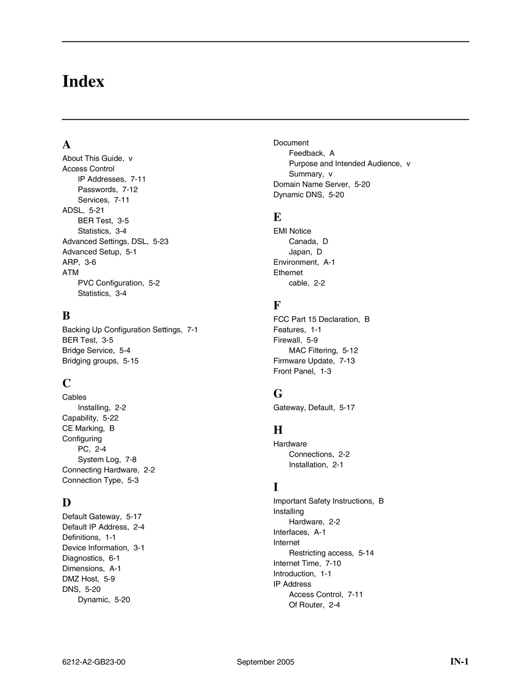 Paradyne 6212-I1 manual Index, Atm 