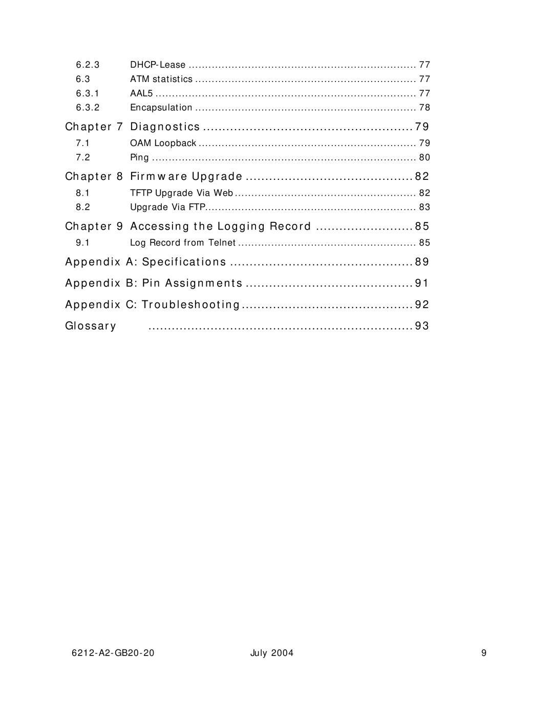 Paradyne 6212 manual Glossary 