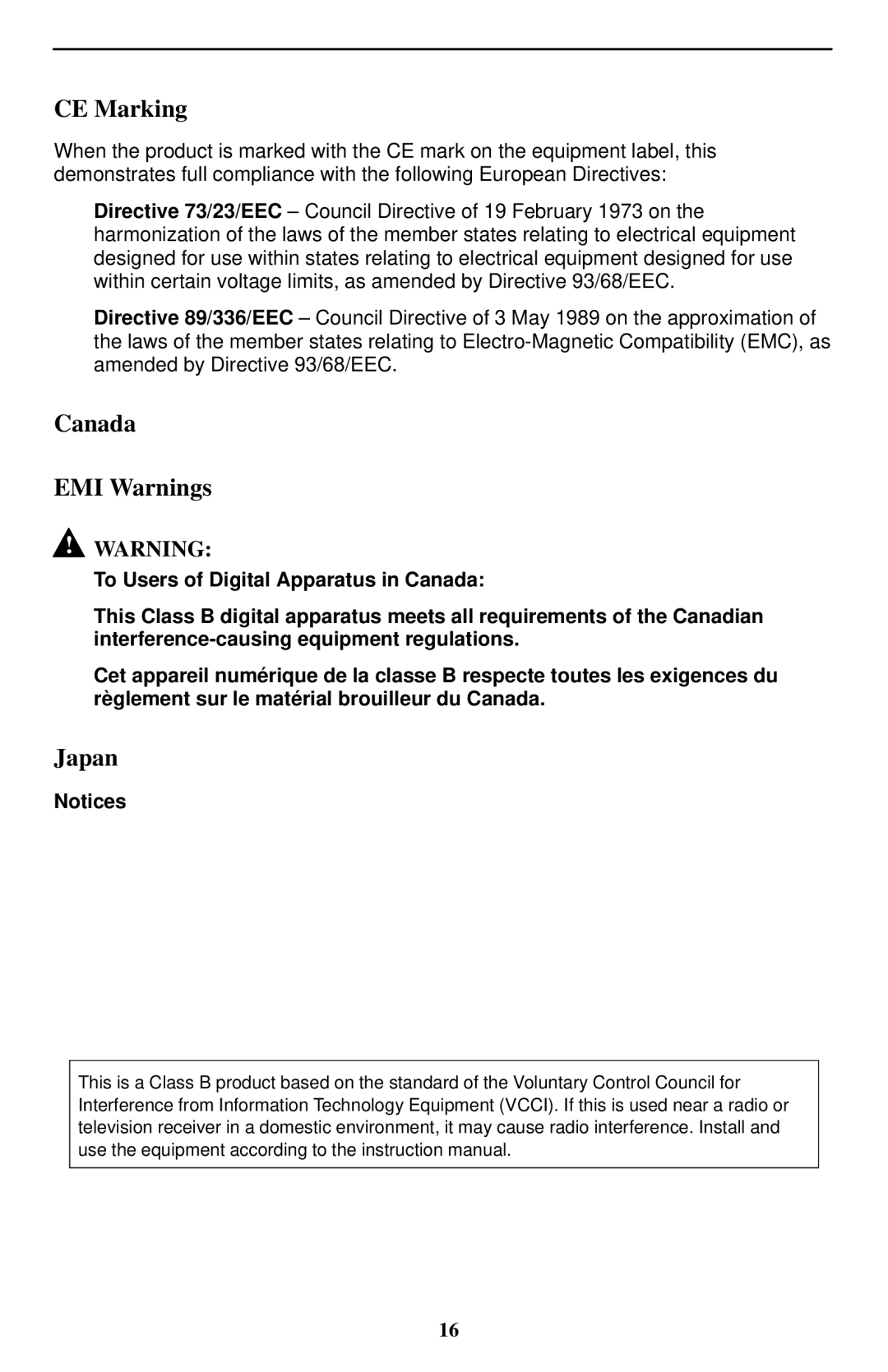 Paradyne 6310 MVLt installation instructions CE Marking, Canada EMI Warnings, Japan 