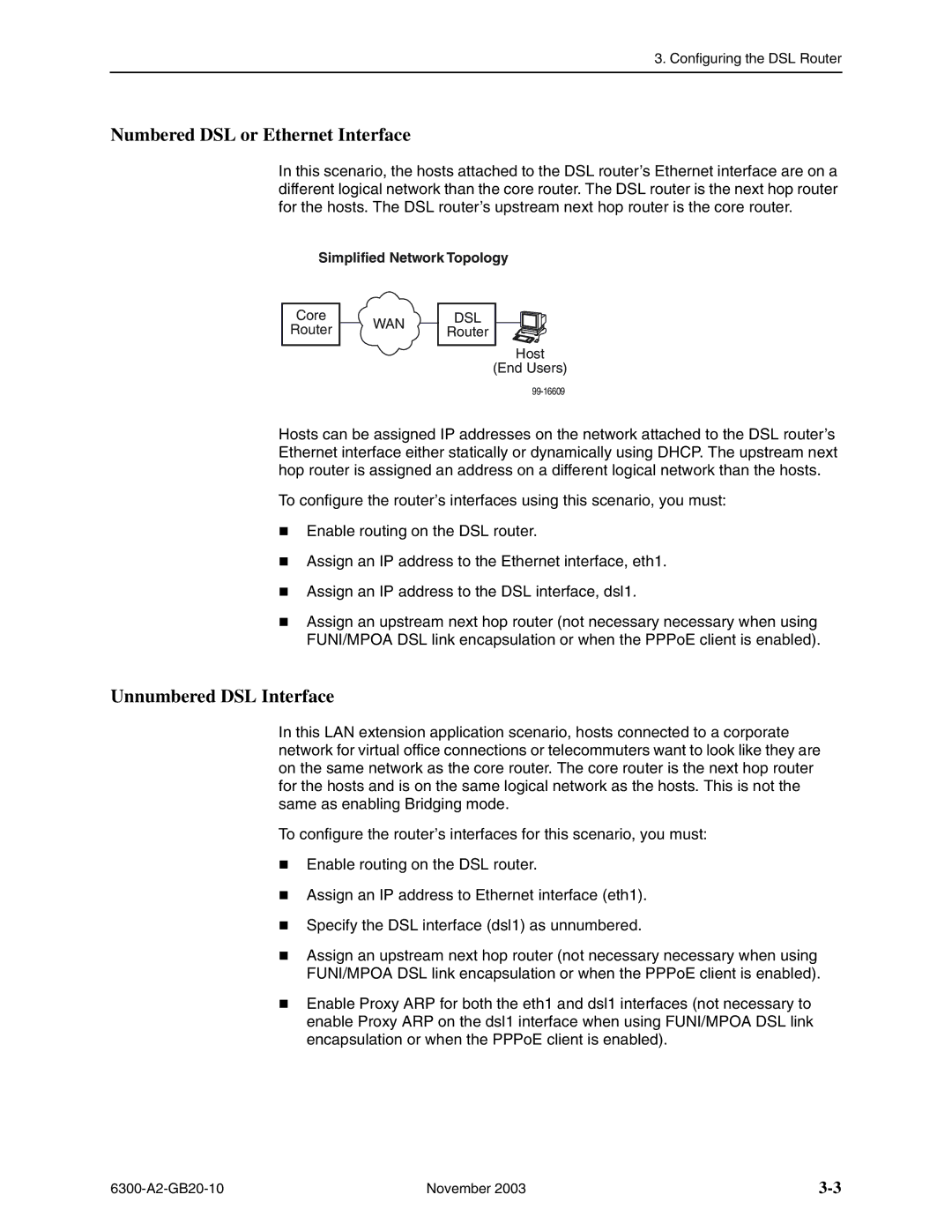 Paradyne 6302, 6341, 6301, 6342 Numbered DSL or Ethernet Interface, Unnumbered DSL Interface, Simplified Network Topology 