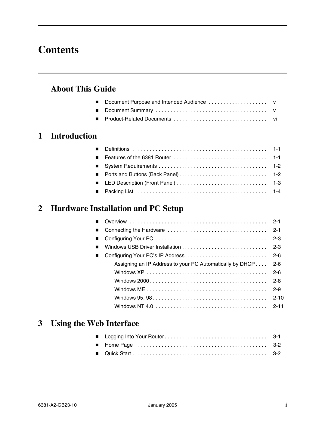 Paradyne 6381-A3 manual Contents 