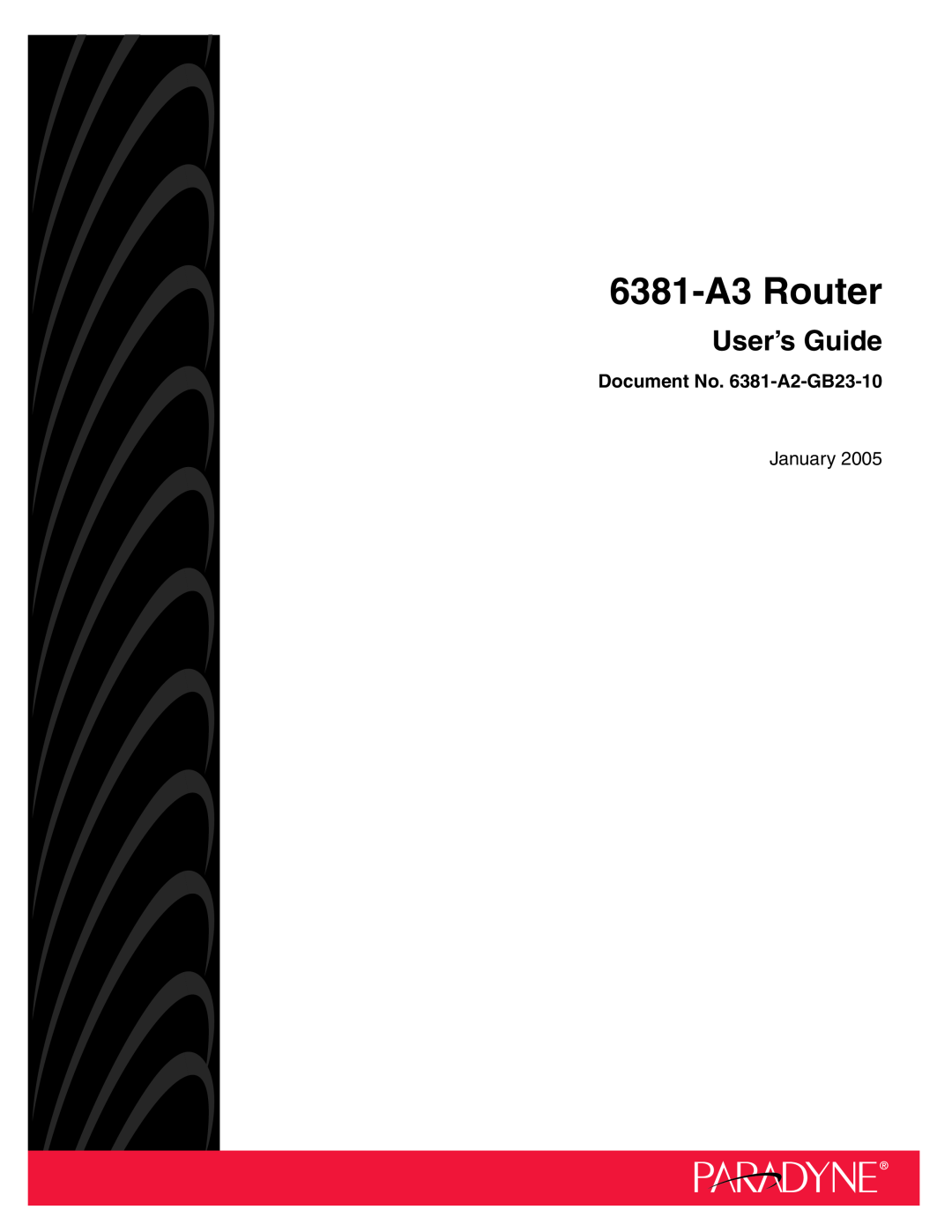 Paradyne manual 6381-A3 Router, User’s Guide, Document No. 6381-A2-GB23-10, January 