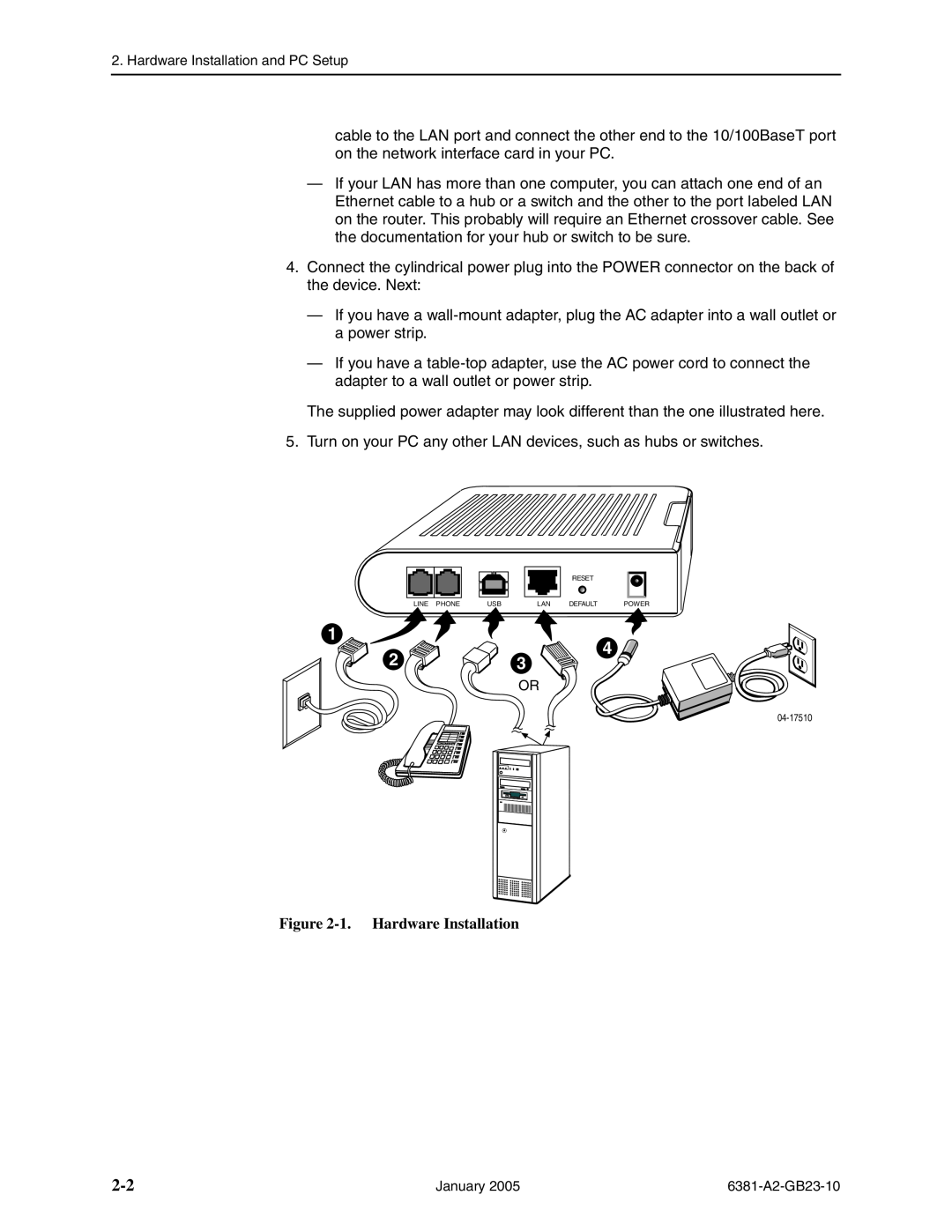 Paradyne 6381-A3 manual 1. Hardware Installation 