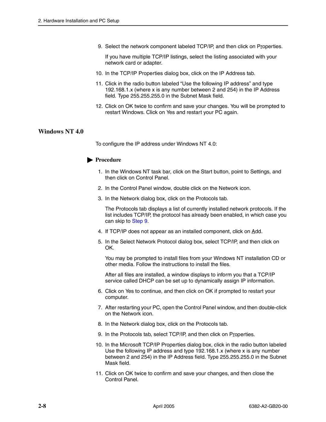 Paradyne 6382 manual Windows NT 