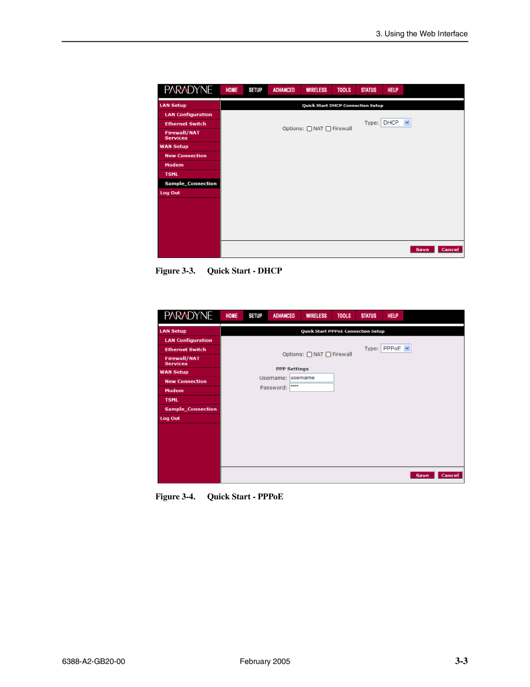 Paradyne 6388 manual Quick Start Dhcp 