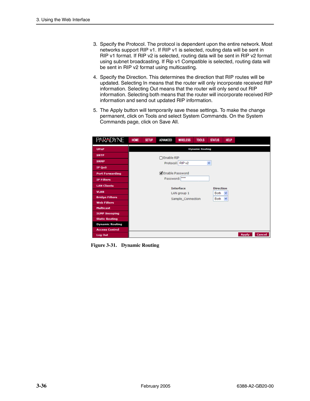 Paradyne 6388 manual Dynamic Routing 