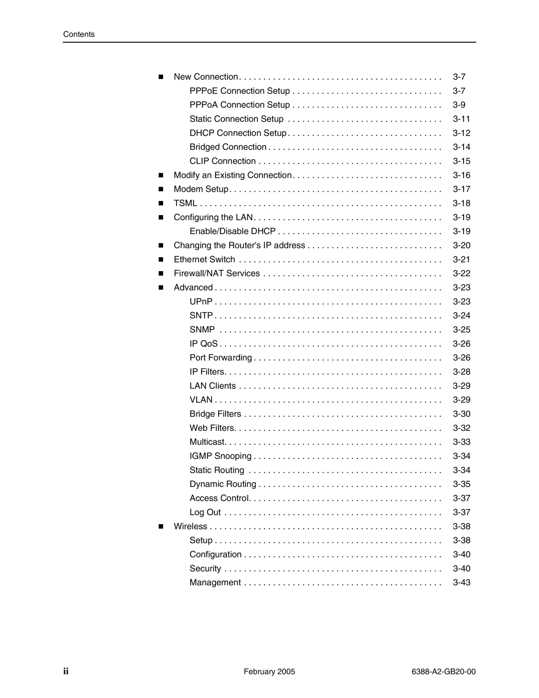 Paradyne 6388 manual Contents 