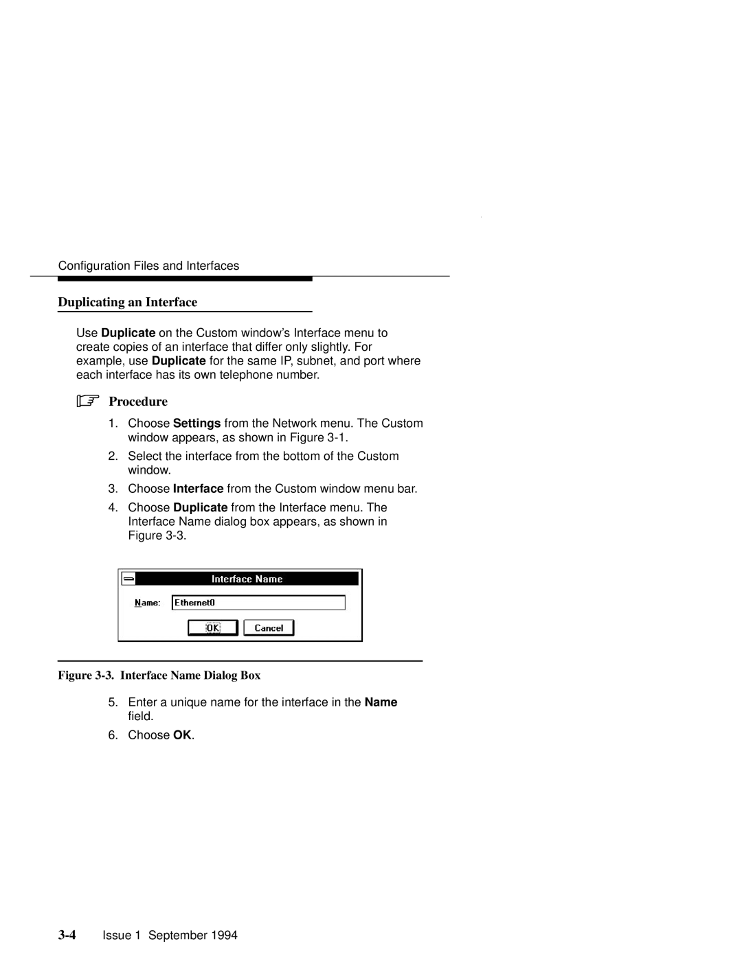 Paradyne 6700-A2-GB22-00 manual Duplicating an Interface, Interface Name Dialog Box 