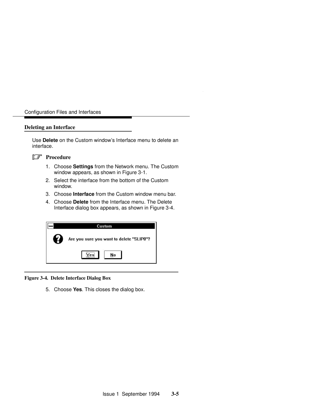 Paradyne 6700-A2-GB22-00 manual Deleting an Interface, Delete Interface Dialog Box 