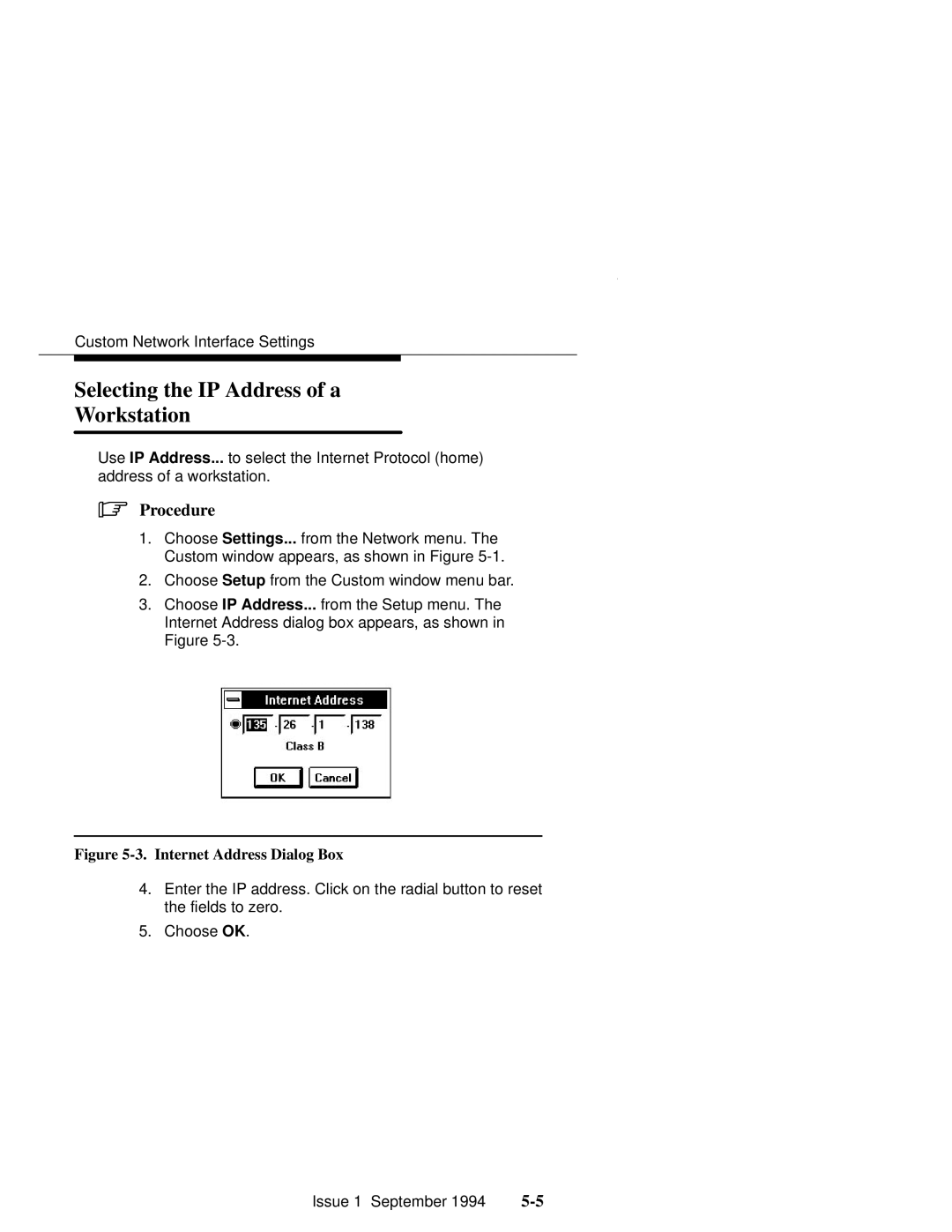 Paradyne 6700-A2-GB22-00 manual Selecting the IP Address of a Workstation, Internet Address Dialog Box 