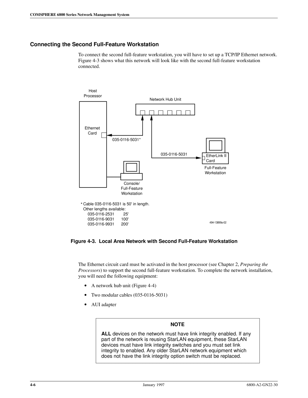 Paradyne 6800 Connecting the Second Full-Feature Workstation, Local Area Network with Second Full-Feature Workstation 