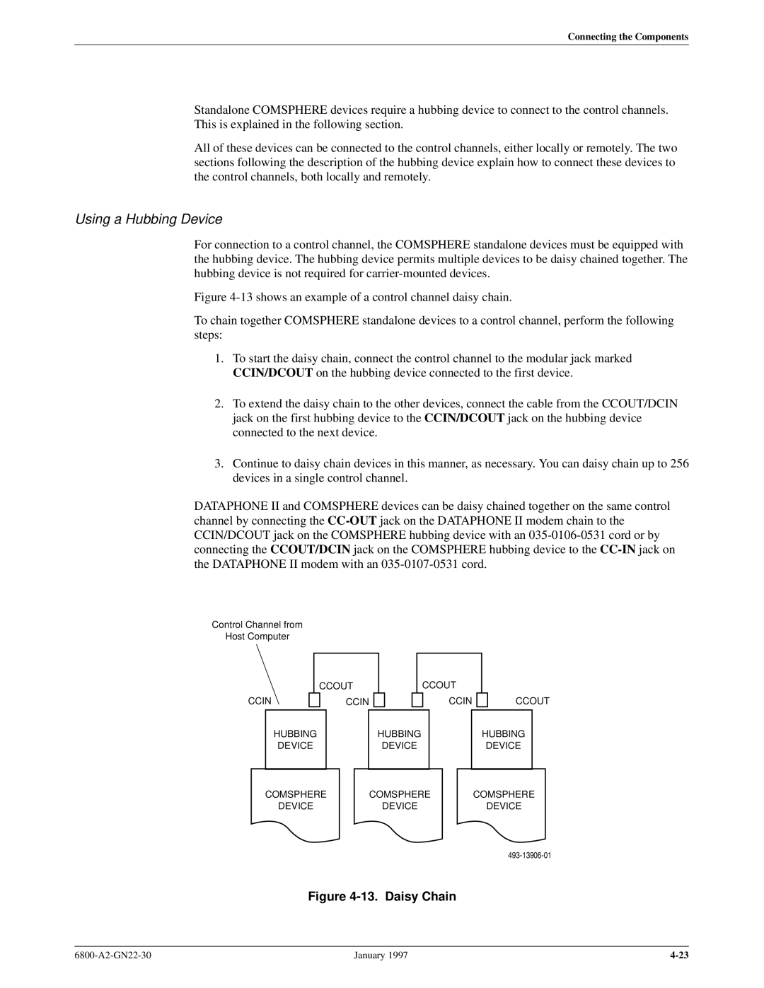 Paradyne 6800 manual Using a Hubbing Device, Daisy Chain 