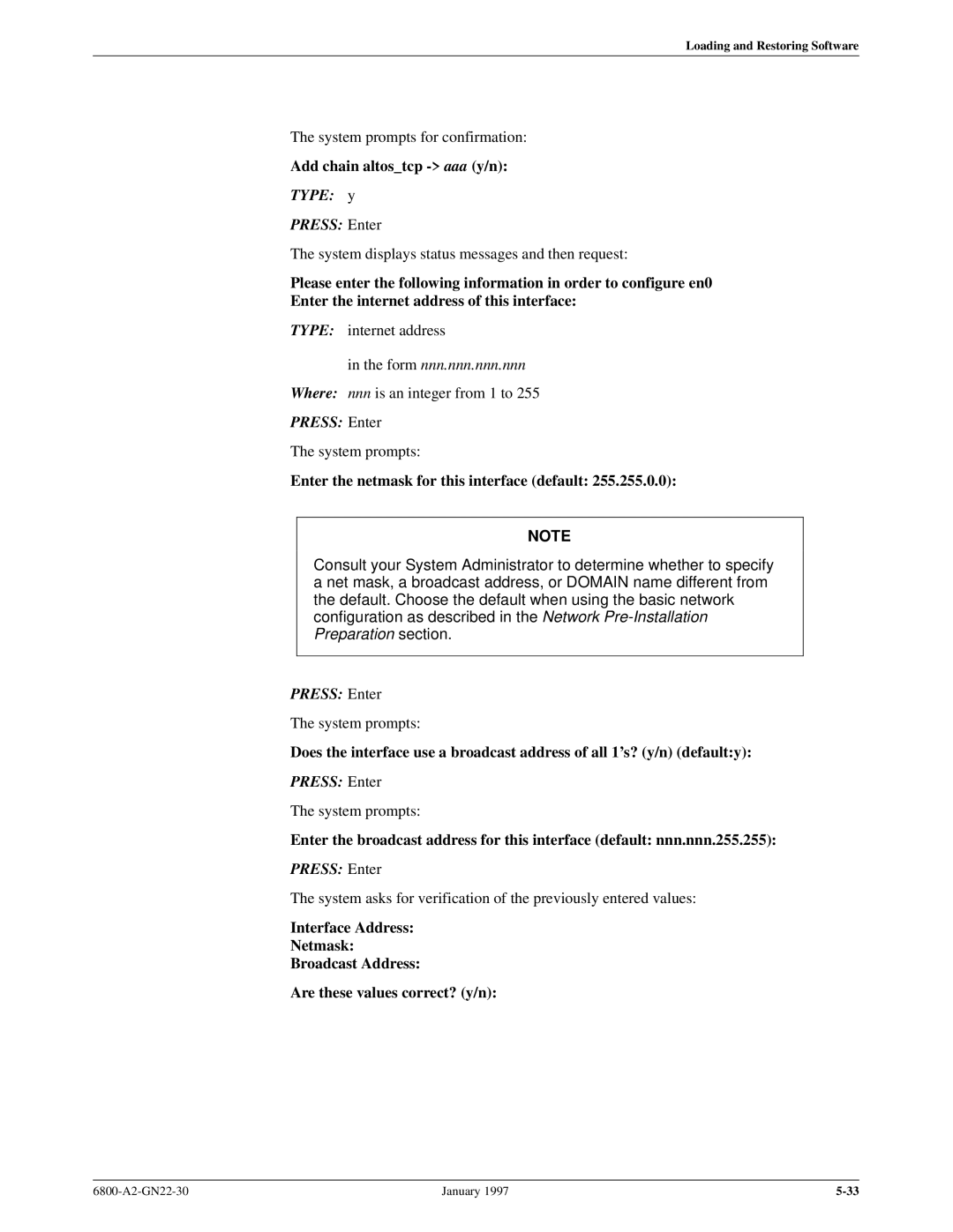 Paradyne 6800 manual System displays status messages and then request 