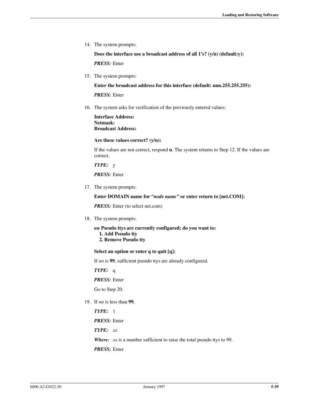 Paradyne 6800 manual If nn is 99, sufficient pseudo ttys are already configured 