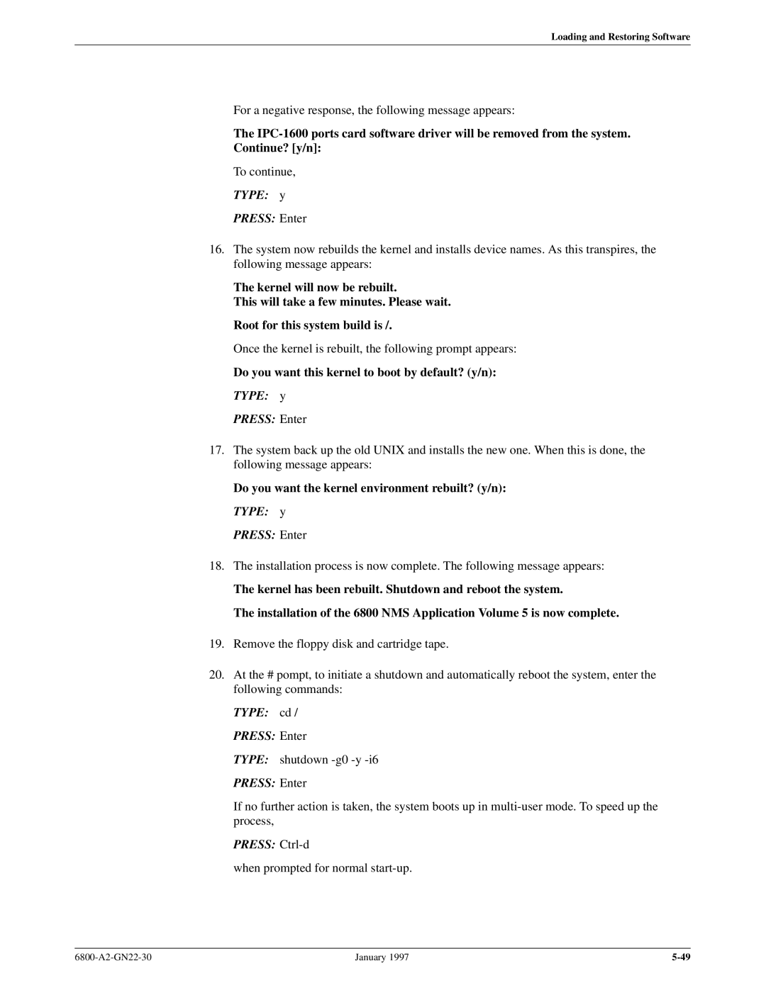 Paradyne 6800 manual Do you want this kernel to boot by default? y/n Type y, Press Ctrl-d 