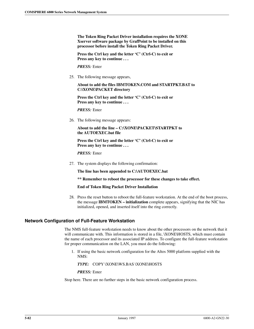 Paradyne 6800 manual Network Configuration of Full-Feature Workstation 