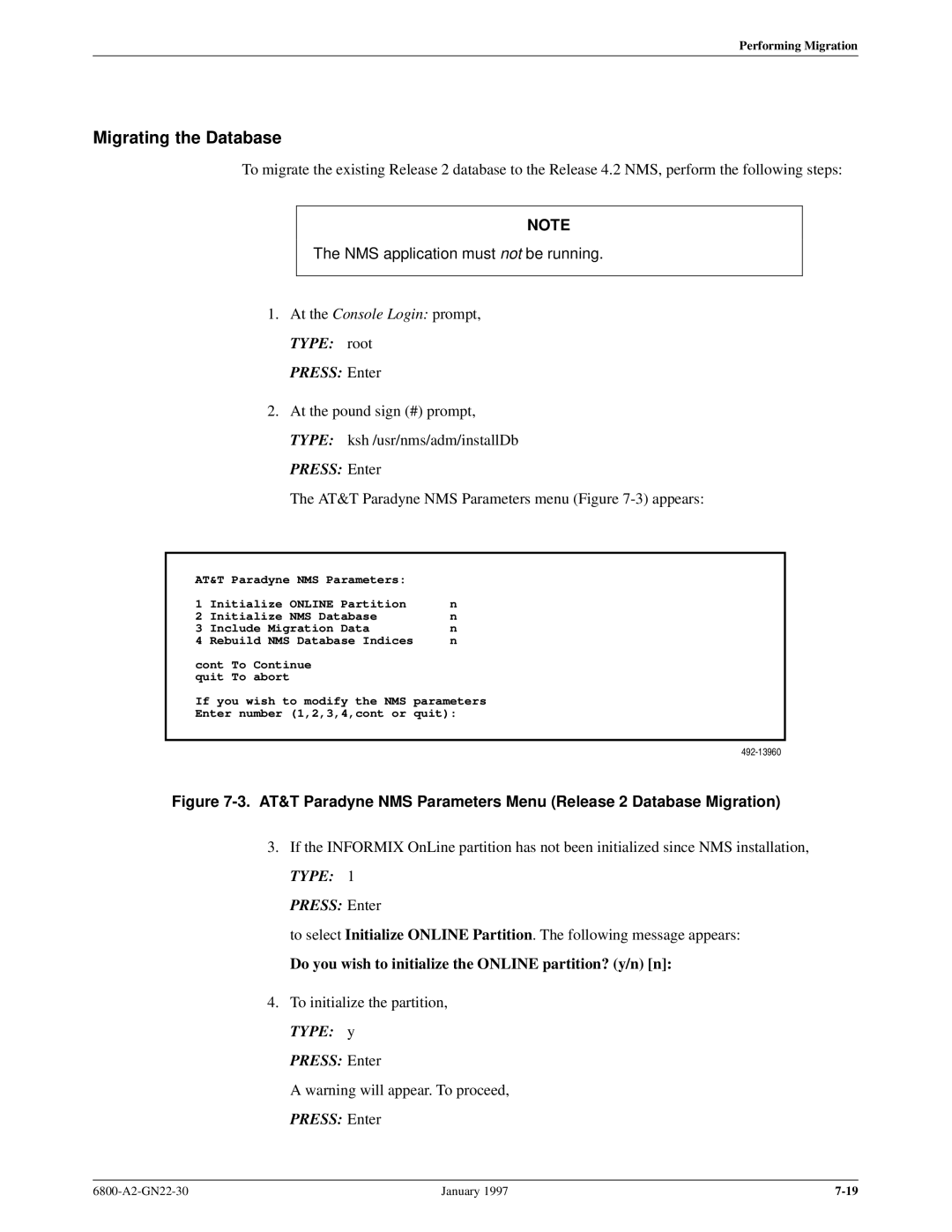 Paradyne 6800 manual Migrating the Database 