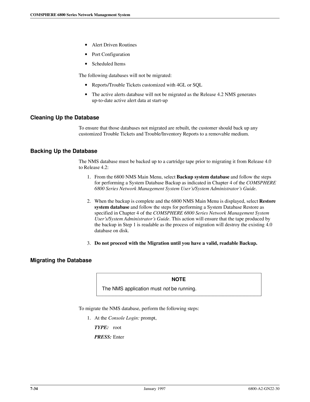 Paradyne 6800 manual Cleaning Up the Database 