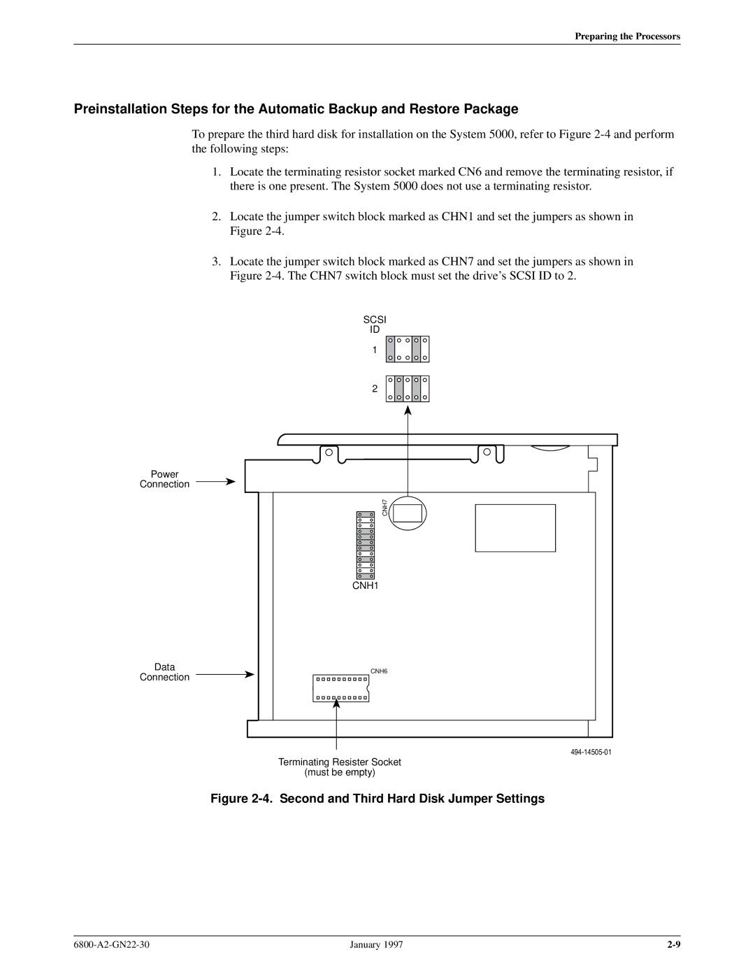 Paradyne 6800 manual Second and Third Hard Disk Jumper Settings 