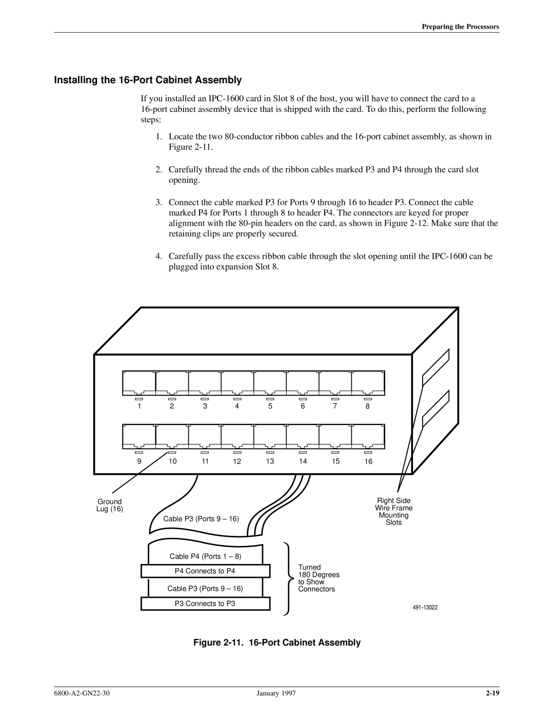 Paradyne 6800 manual Installing the 16-Port Cabinet Assembly 