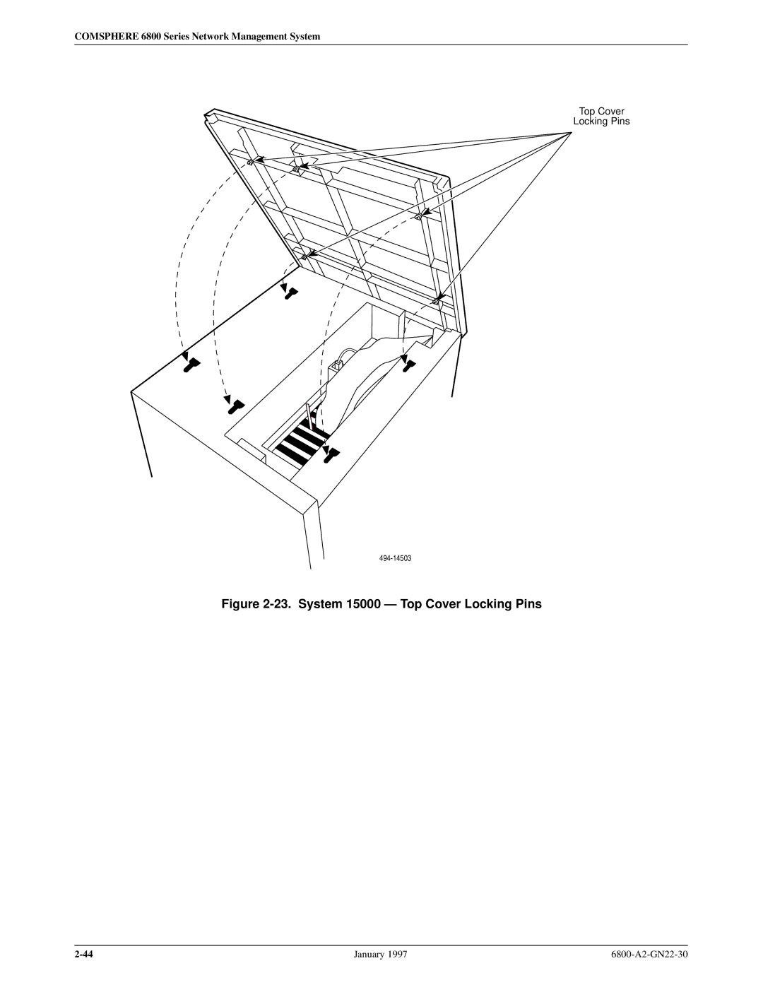 Paradyne 6800 manual System 15000 Ð Top Cover Locking Pins 