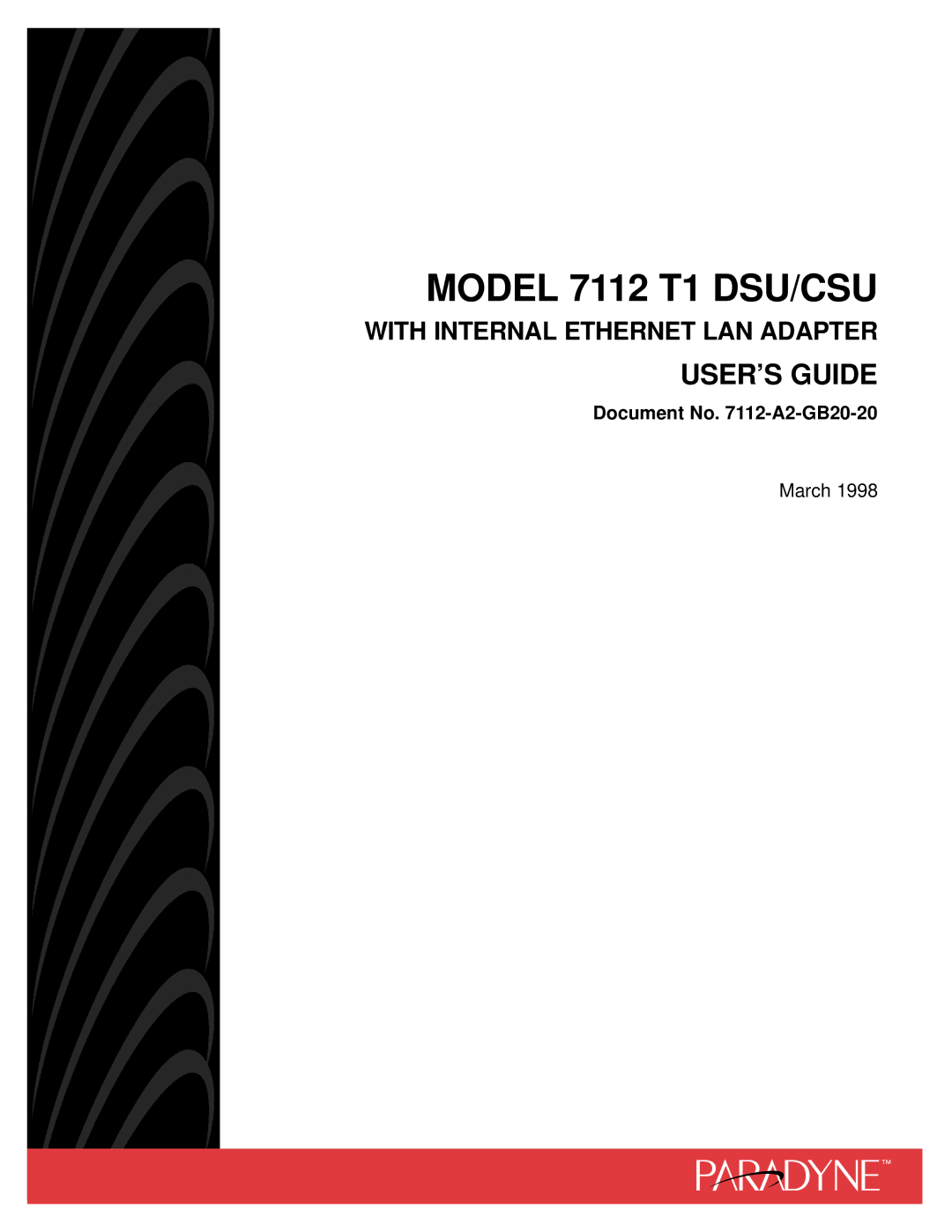 Paradyne manual Model 7112 T1 DSU/CSU 