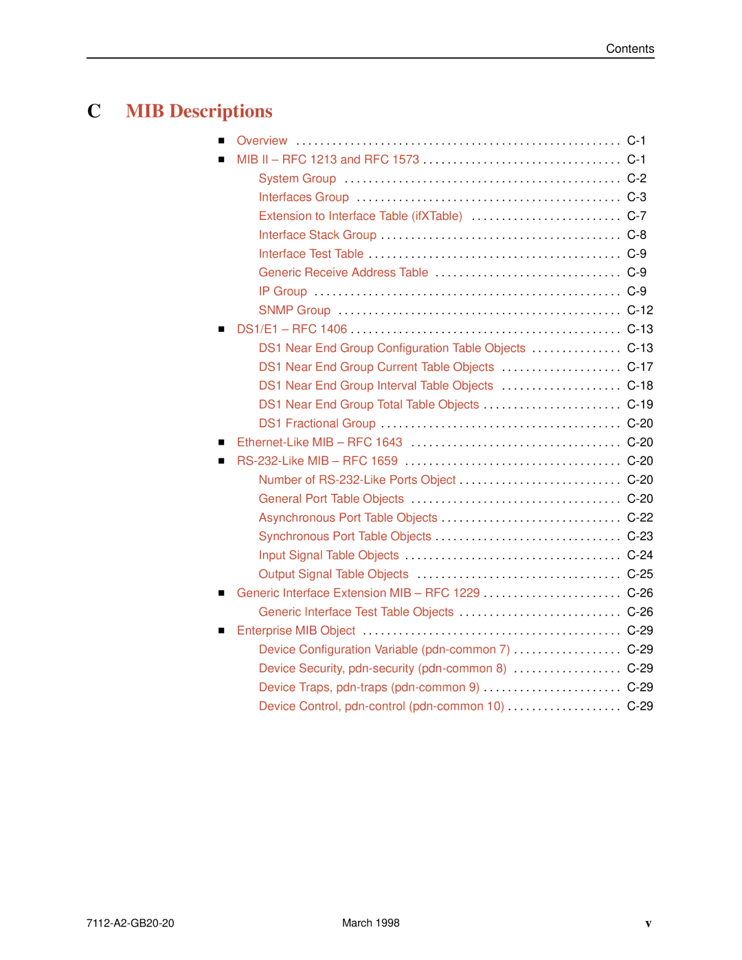 Paradyne 7112 manual MIB Descriptions 