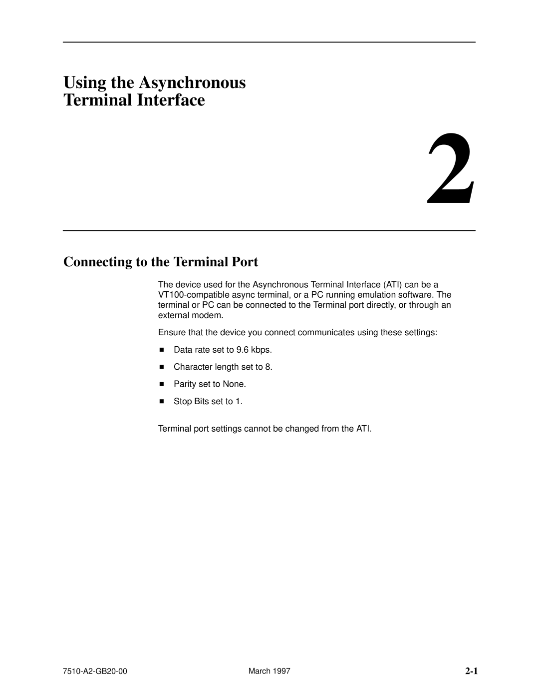 Paradyne 727 manual Using the Asynchronous Terminal Interface, Connecting to the Terminal Port 