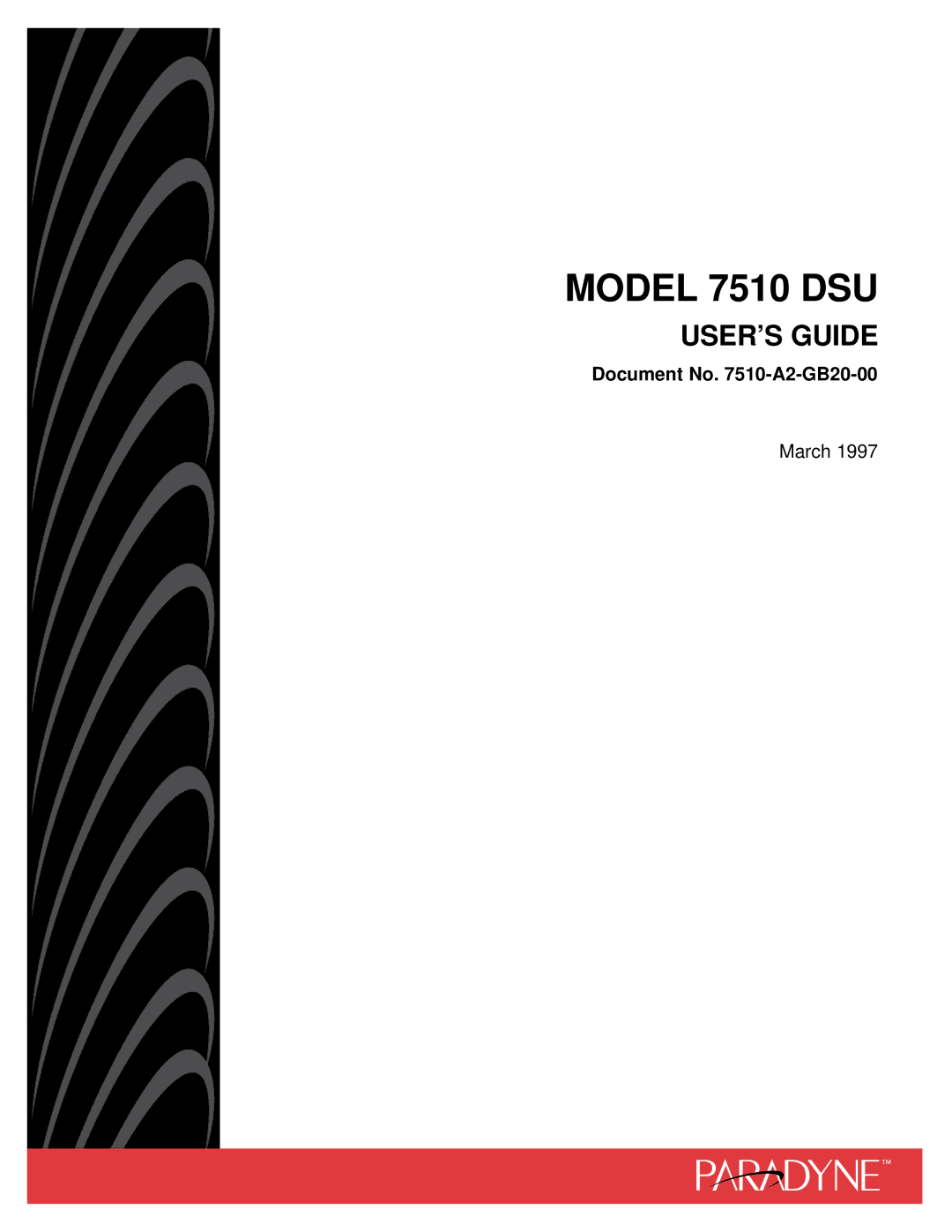 Paradyne 727 manual Model 7510 DSU 