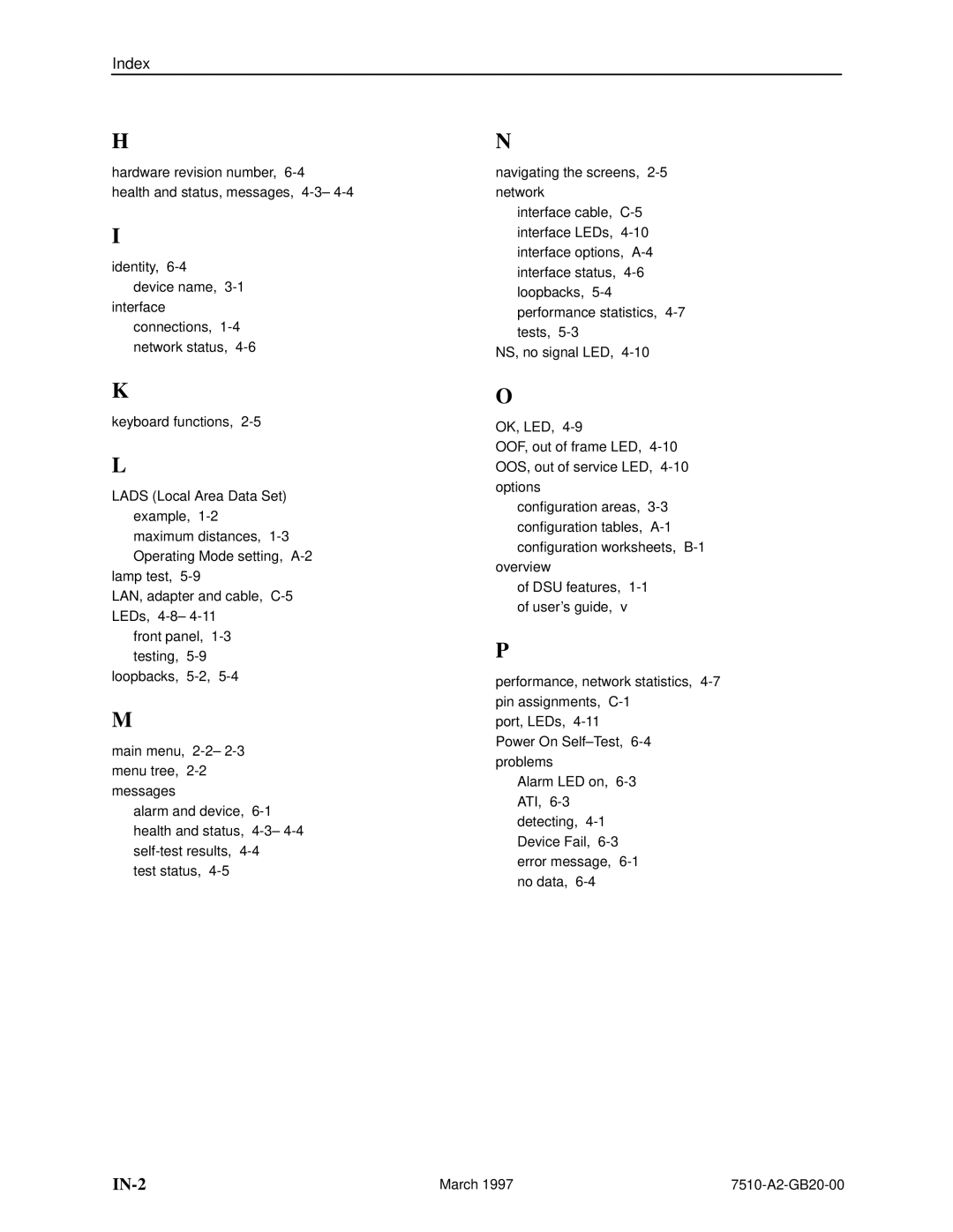 Paradyne 727 manual IN-2 