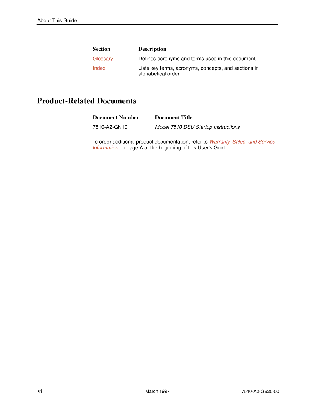 Paradyne 727 manual Product-Related Documents, Model 7510 DSU Startup Instructions 