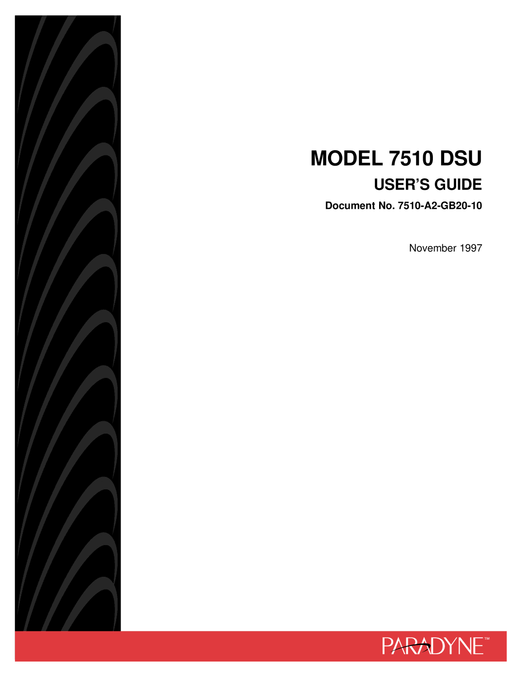 Paradyne manual Model 7510 DSU 