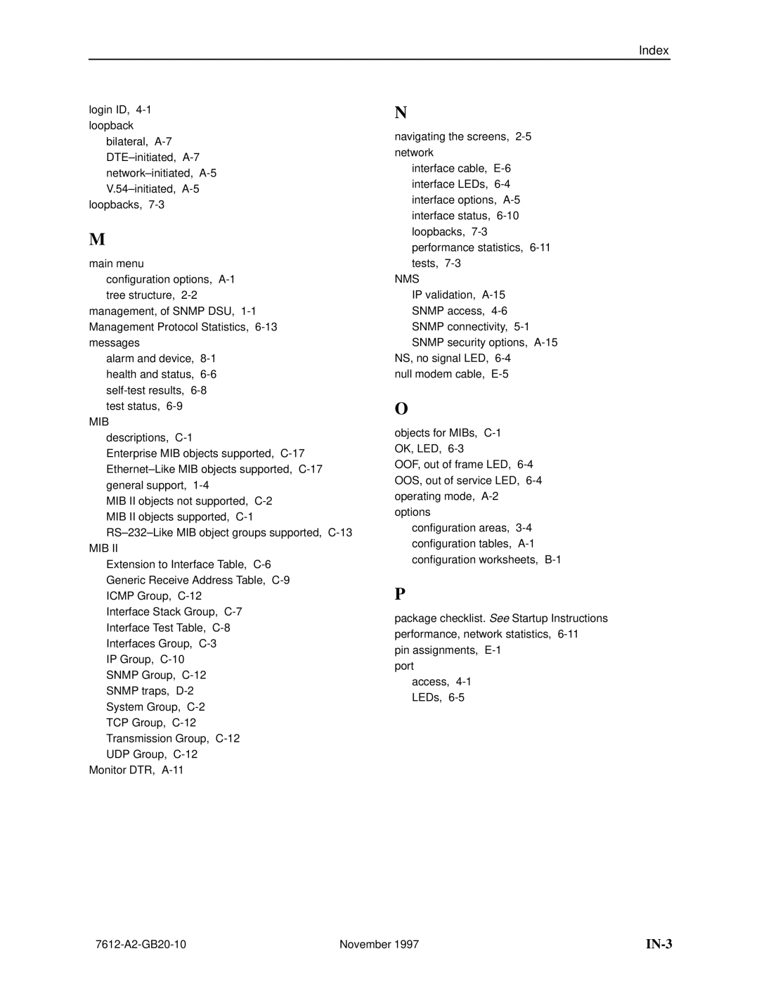 Paradyne 7612 SNMP DSU manual IN-3 