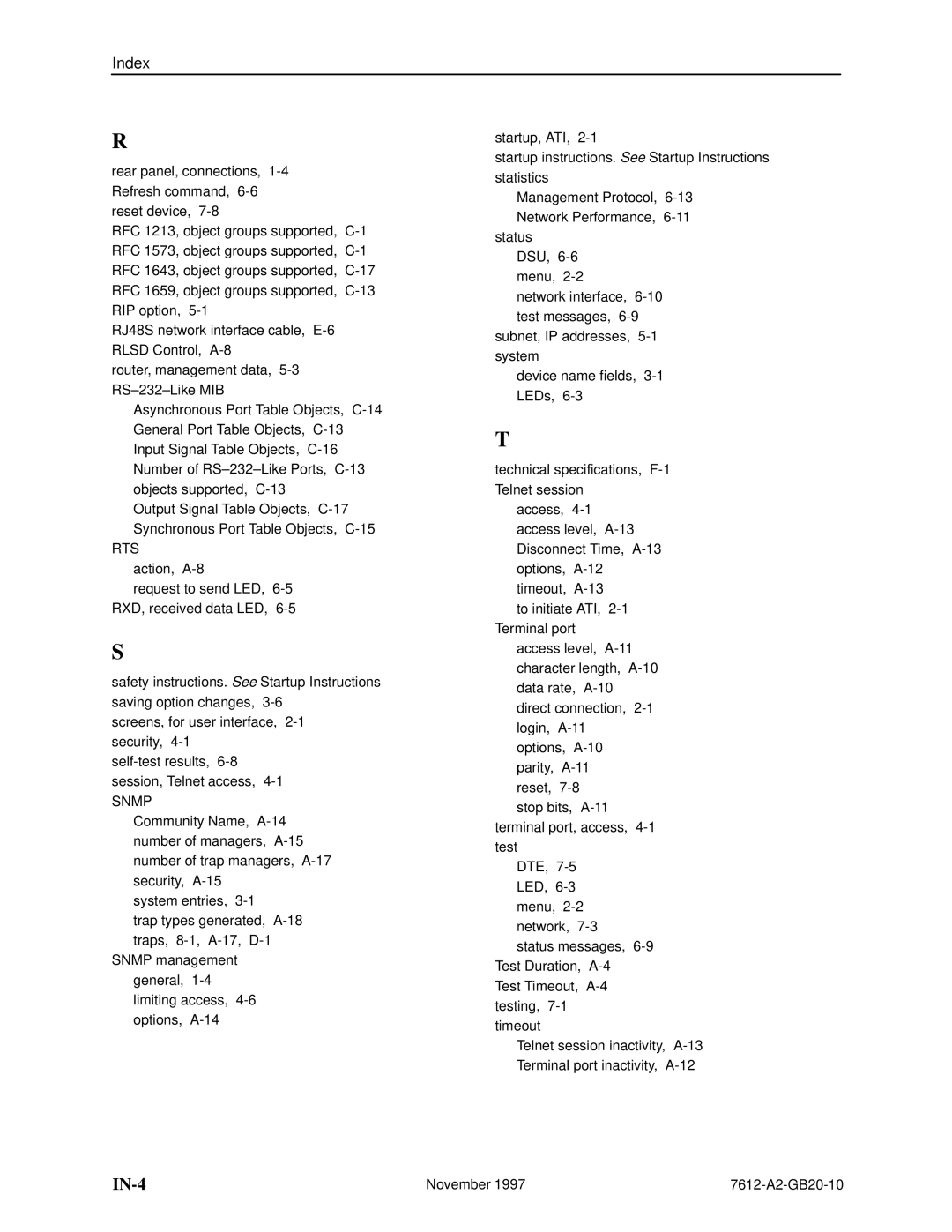 Paradyne 7612 SNMP DSU manual IN-4 