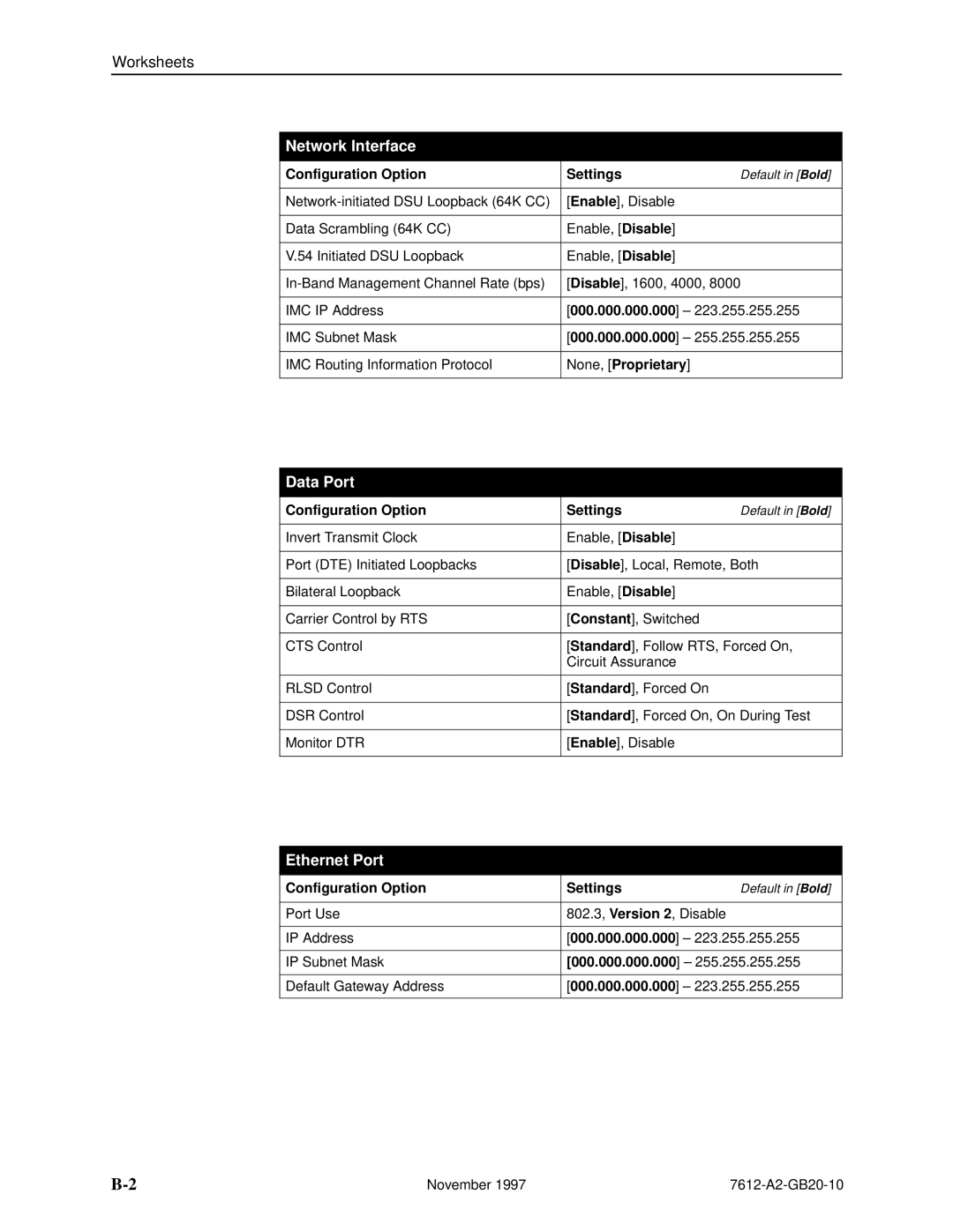 Paradyne 7612 SNMP DSU manual Network Interface, None, Proprietary 