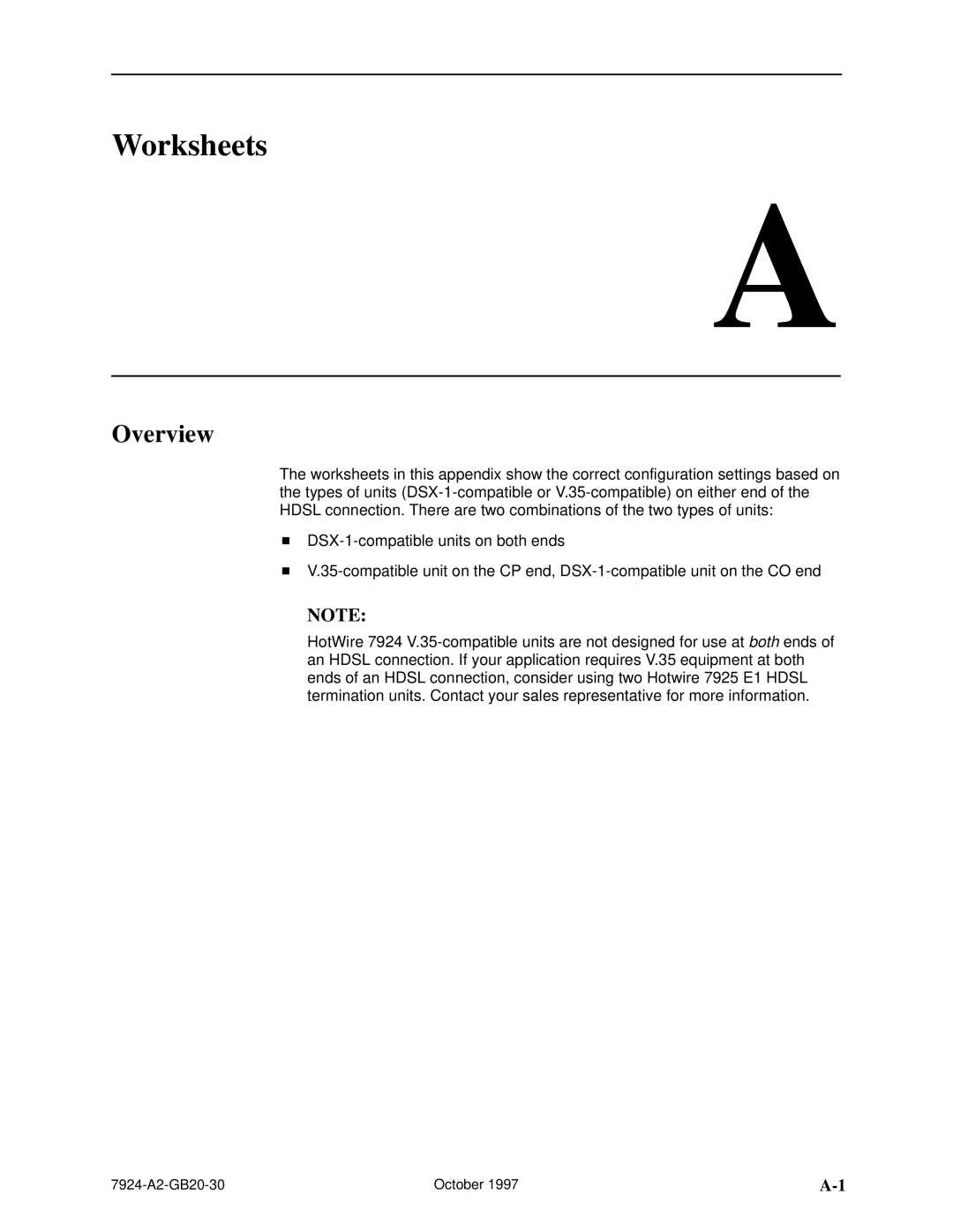 Paradyne 7924 manual Worksheets, Overview 