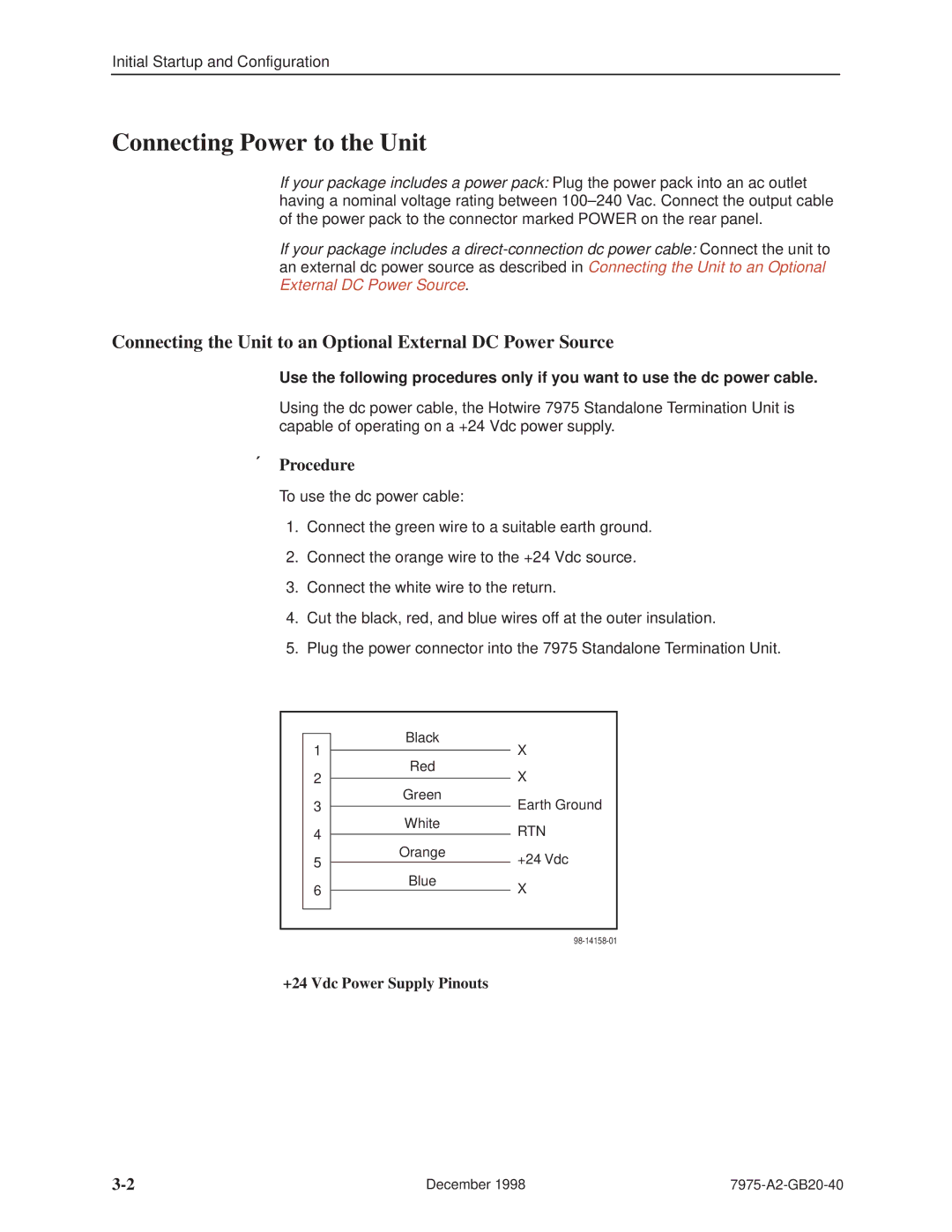 Paradyne 7975 manual Connecting Power to the Unit, Connecting the Unit to an Optional External DC Power Source 