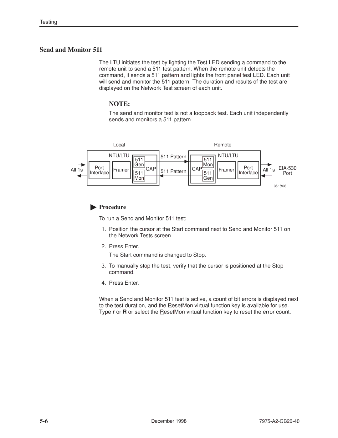 Paradyne 7975 manual Send and Monitor 