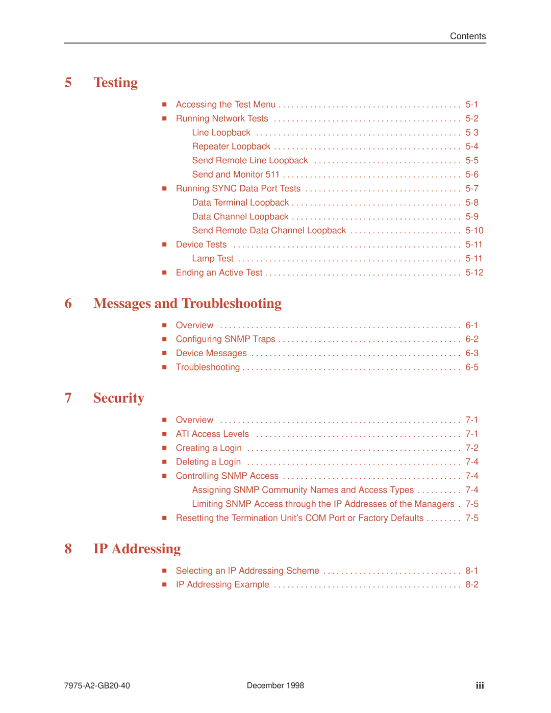 Paradyne 7975 manual Messages and Troubleshooting 