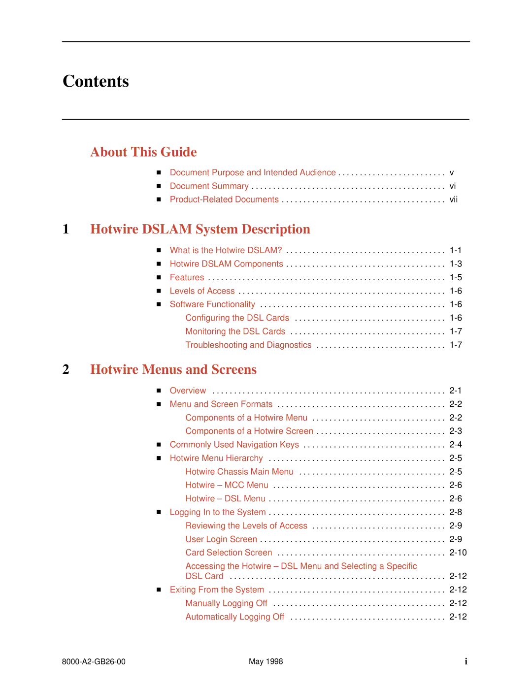 Paradyne 8510 DSL, 8310 MVL manual Contents 