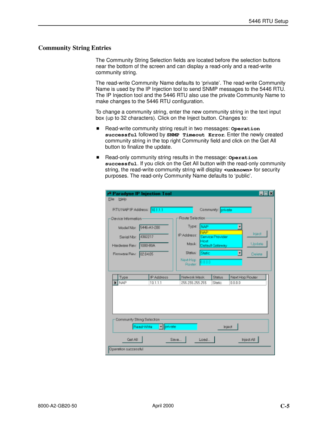 Paradyne 8540, 8546 manual Community String Entries 