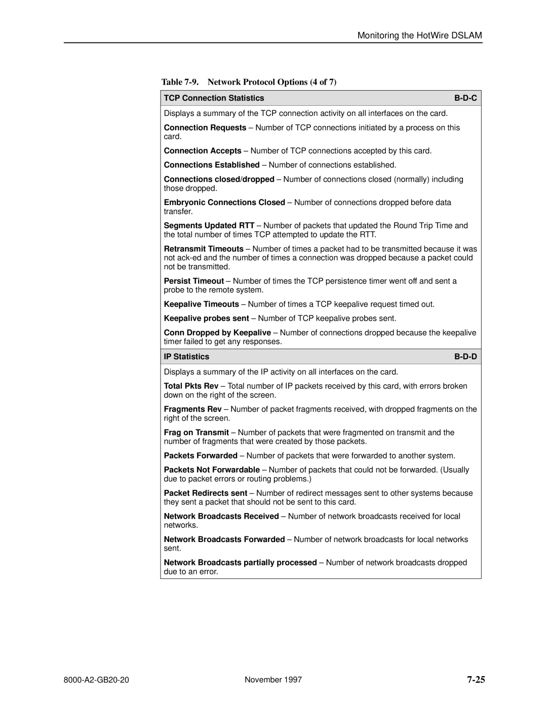 Paradyne 8540, 8546 manual Network Protocol Options 4 