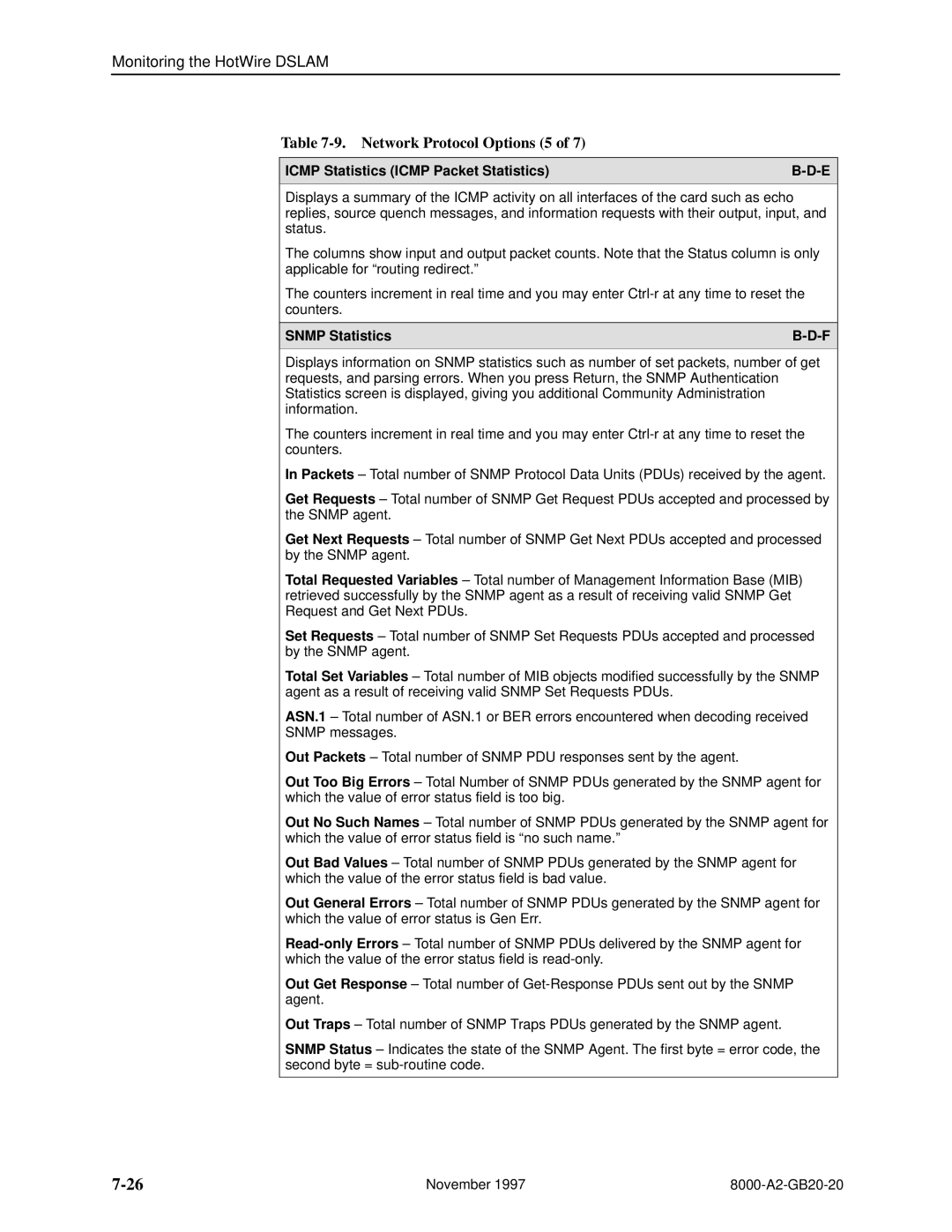 Paradyne 8546, 8540 manual Network Protocol Options 5 