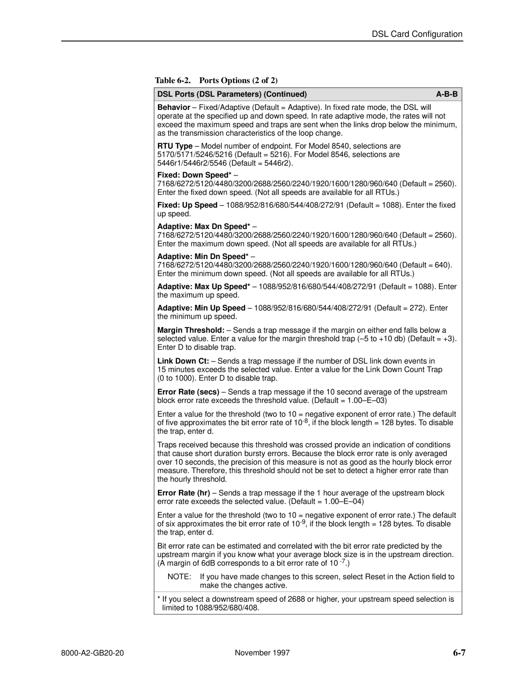 Paradyne 8540, 8546 manual Ports Options 2 