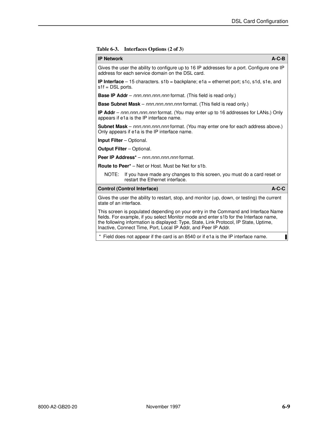 Paradyne 8540, 8546 manual Interfaces Options 2, IP Network 