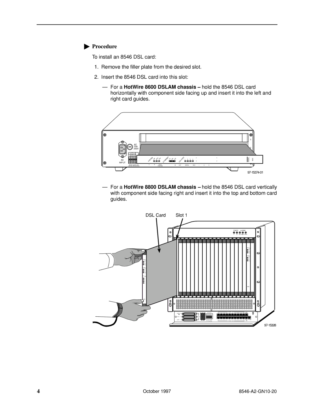 Paradyne 8546 installation instructions Procedure 