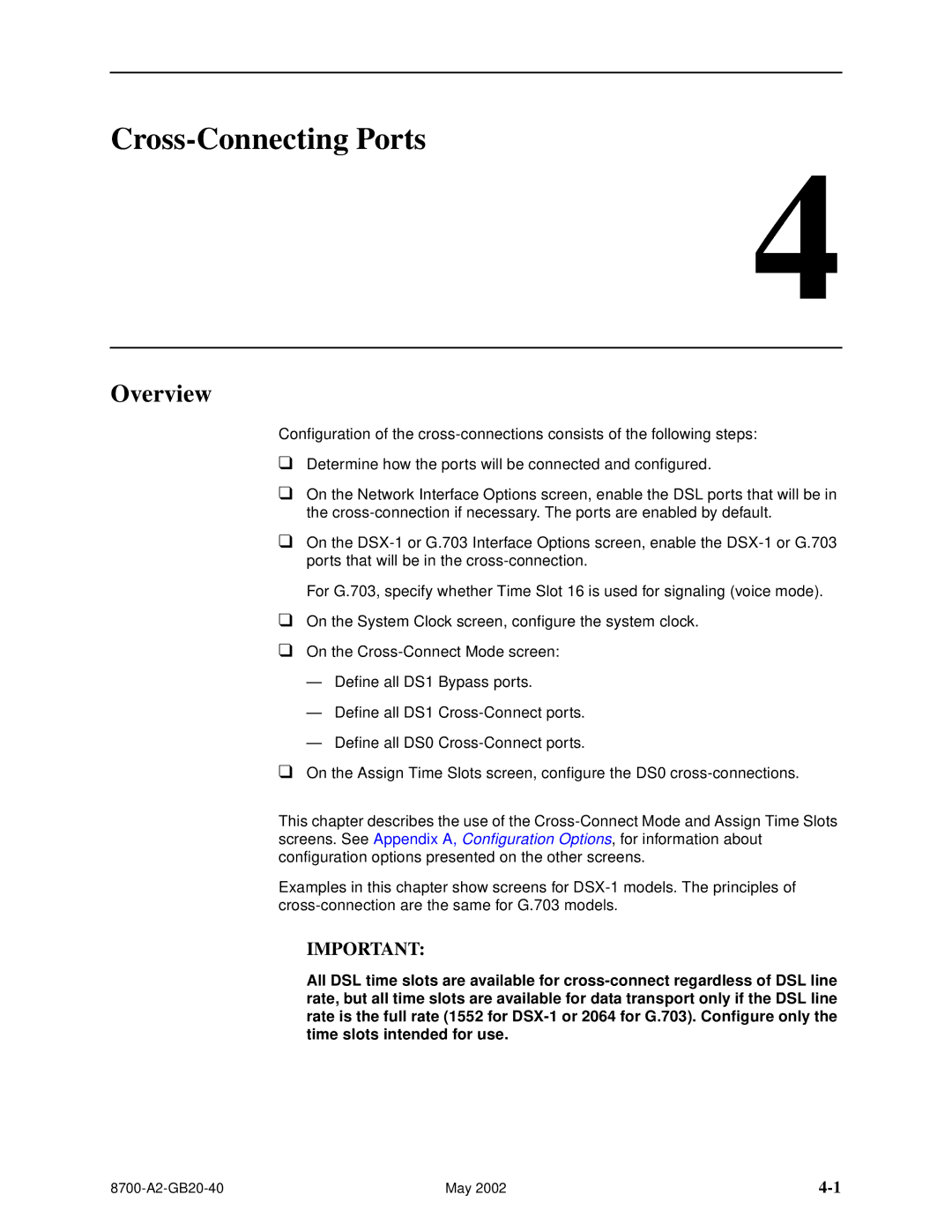 Paradyne U8777, 8779 manual Cross-Connecting Ports, Overview 