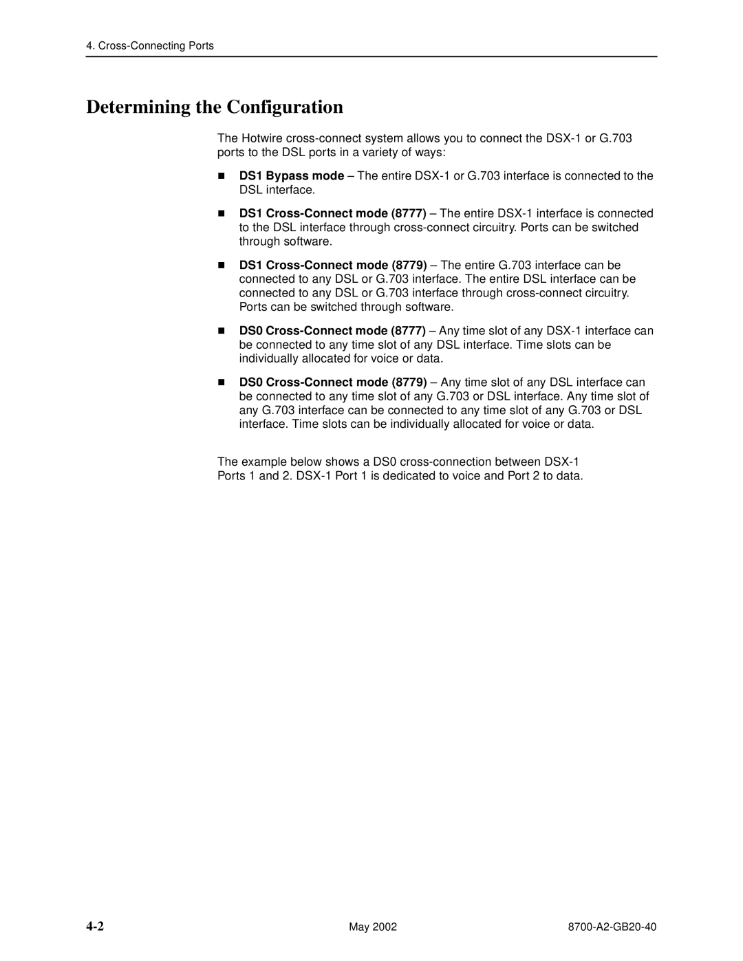 Paradyne 8779, U8777 manual Determining the Configuration 